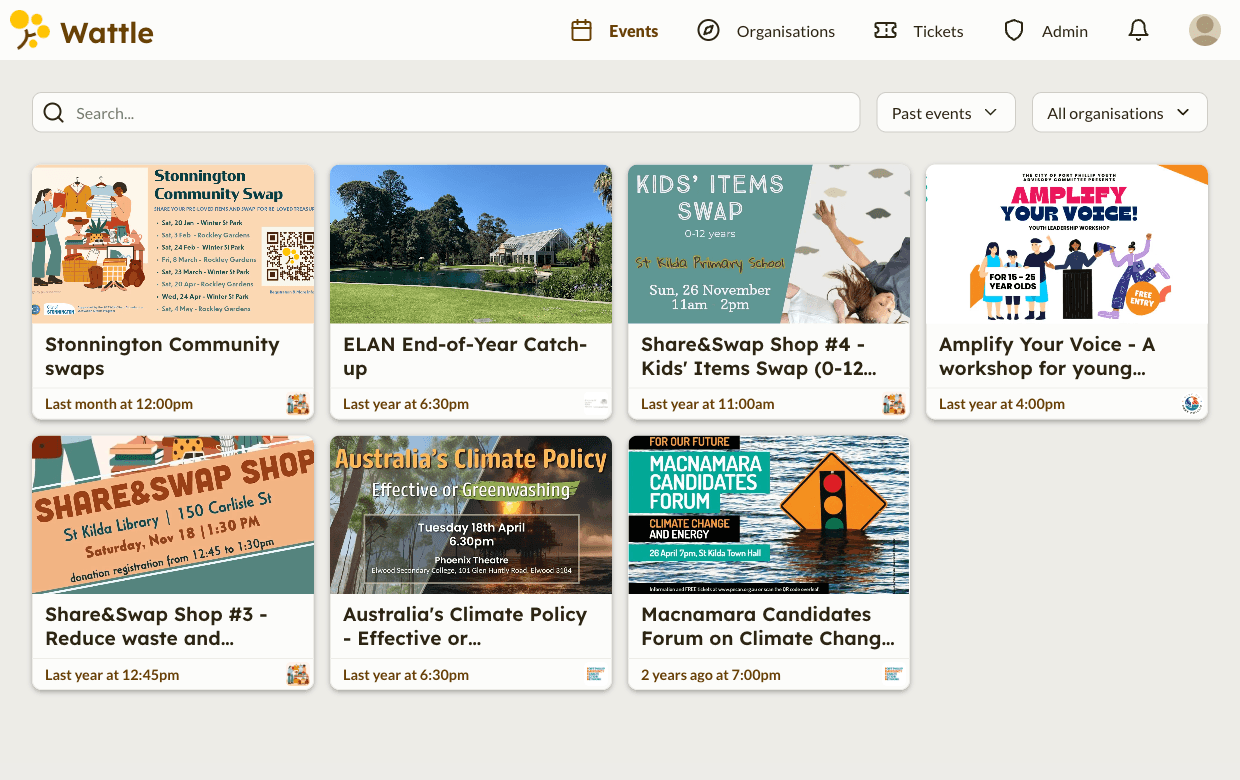 Wattle platform webpage screenshot